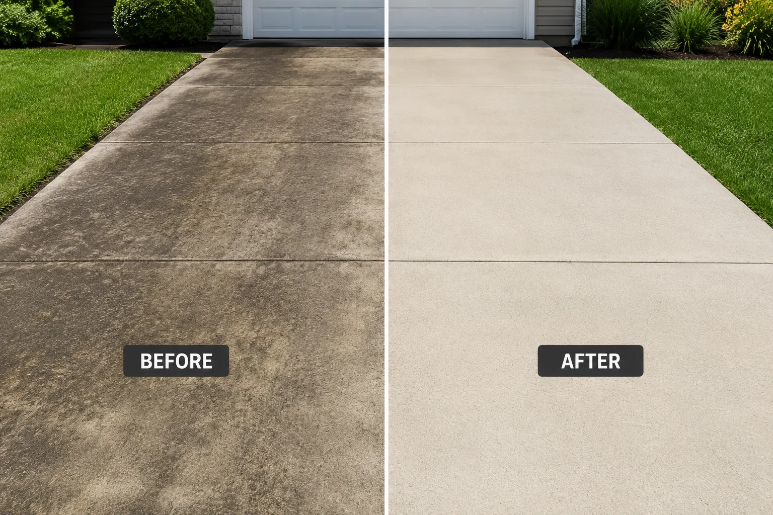 Sealed Calgary concrete driveway after the sealer application