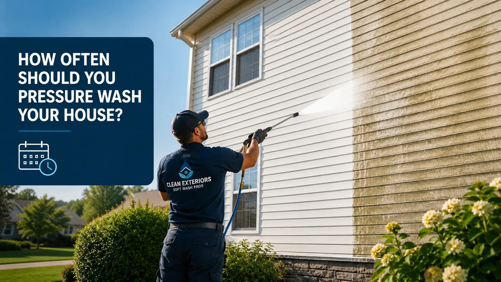 Calgary home being soft-washed